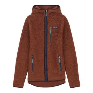 Patagonia Retro Pile Moccasin Brown Fleece Zip Front Hoodie
